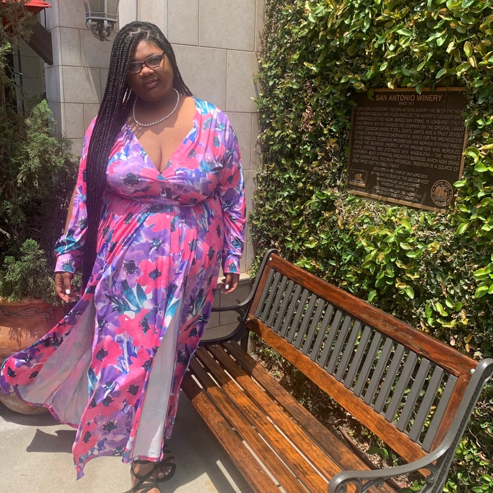 Rebdolls "Turn Around" Double Slit Floral Maxi Dress